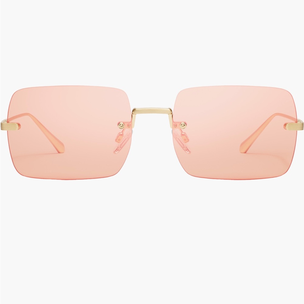 Quay TTYL rimless sunglasses in gold/ orange iridescent
